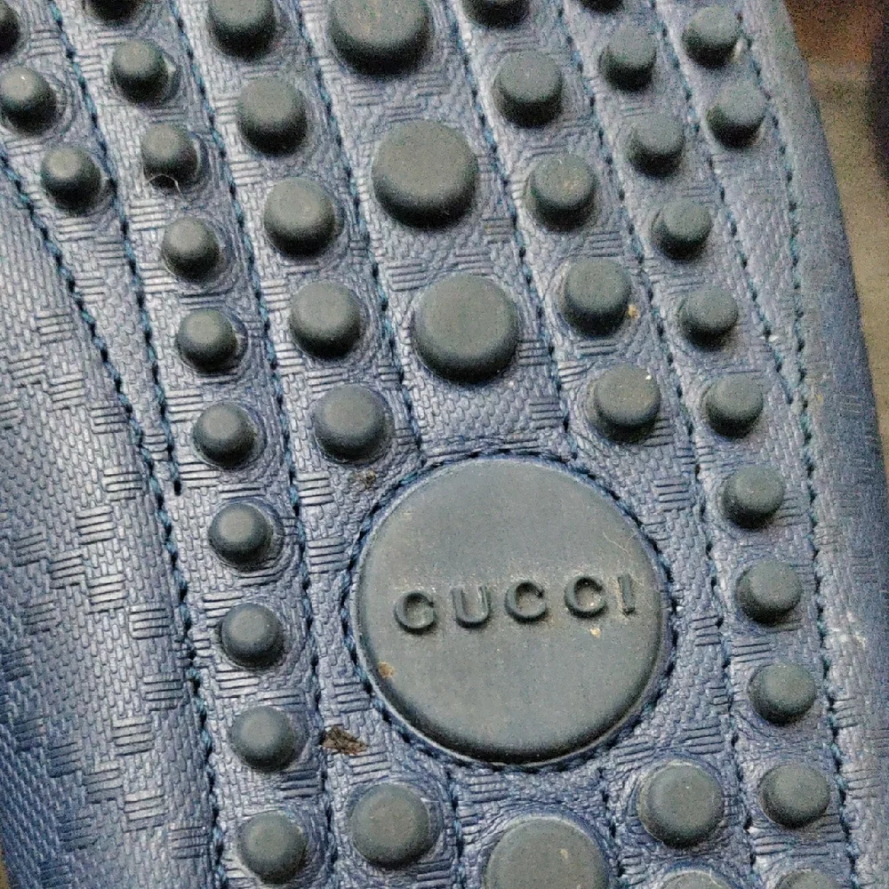Gucci Men's Classic Blue Leather Driving Loafers